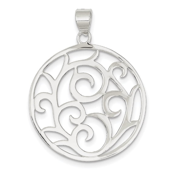 Sterling Silver Fancy Round Pendant