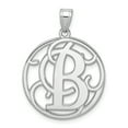 thumbnail image 1 of Sterling Silver Rhodium-plated Fancy Script Letter B Initial Pendant, 1 of 4