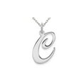 thumbnail image 1 of Sterling Silver Fancy Script Initial -C- Pendant Necklace Charm with Chain for Women, 1 of 5