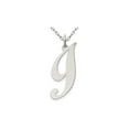 thumbnail image 1 of Sterling Silver Fancy Script Initial -I- Pendant Necklace Charm with Chain for Women, 1 of 4