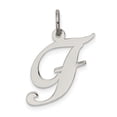 thumbnail image 1 of Sterling Silver Fancy Script Letter F Initial Charm Pendant, 1 of 4