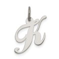 thumbnail image 1 of Sterling Silver Fancy Script Letter K Initial Charm Pendant, 1 of 1