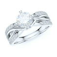 thumbnail image 1 of Sterling Silver Fancy Split Intersecting Infinity 1CT Simulated Round Brilliant Cut Diamond Promise Engagement Ring (4.5), 1 of 6