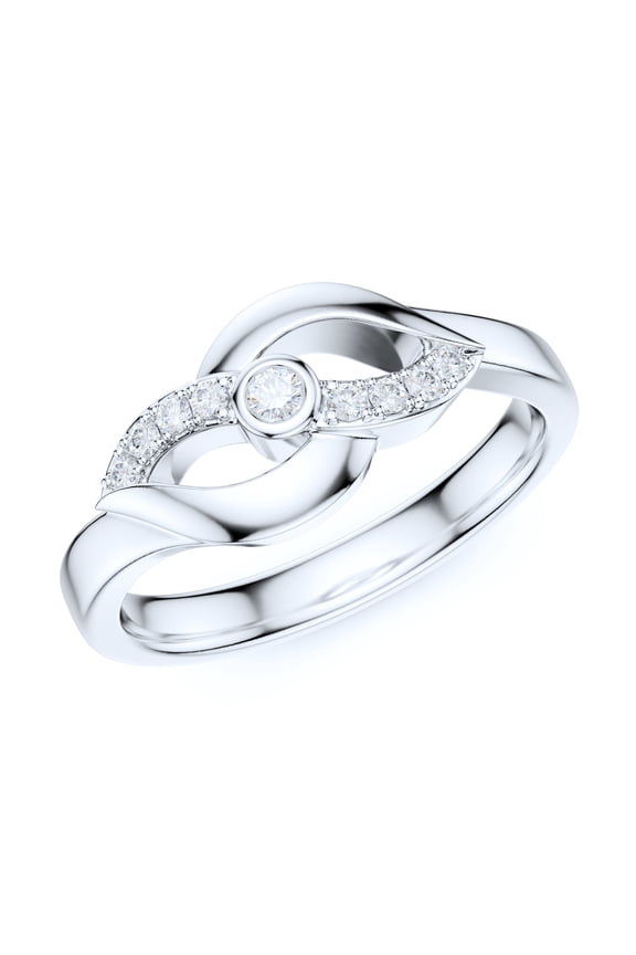 Sterling Silver Fancy Wave Kissing Lips Infinity Fashion Simulated Diamond Promise Ring Engagement Ring (6)