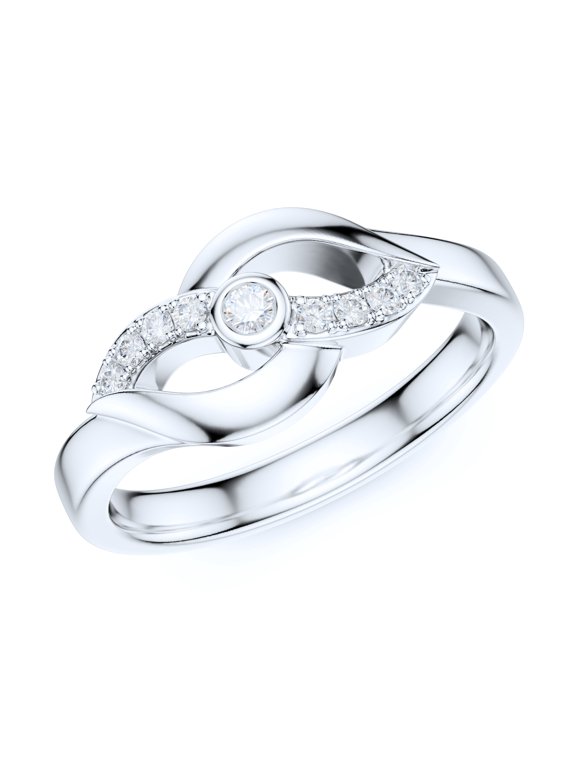 Sterling Silver Fancy Wave Kissing Lips Infinity Fashion Simulated Diamond Promise Ring Engagement Ring (9)