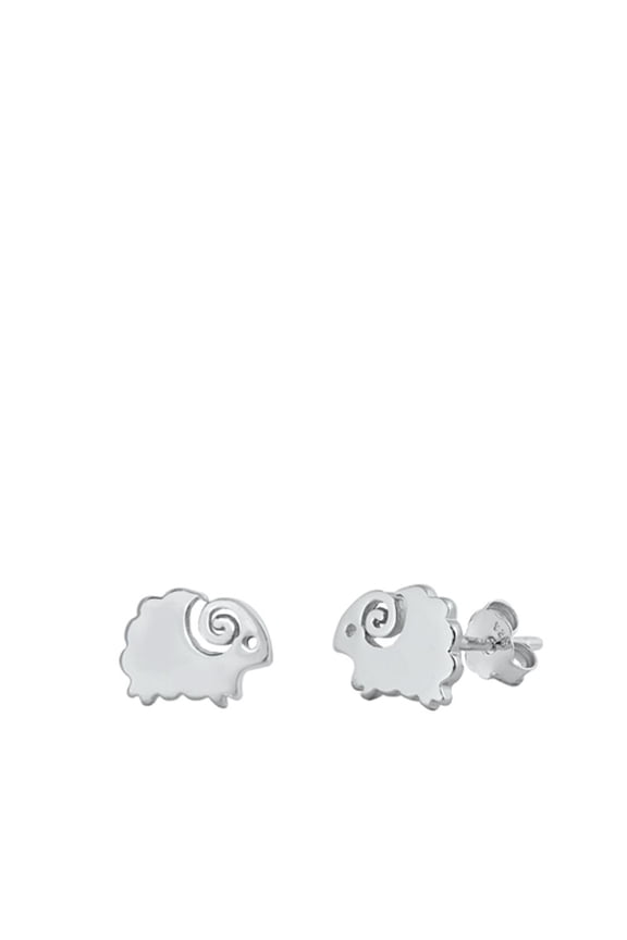 Sterling Silver Farm Animal Wholesale Ram Stud Earrings 925 New Jewelry Female Unisex