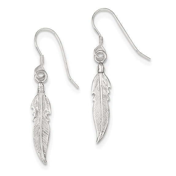 Sterling Silver Feather Earrings Sterling Silver Earrings
