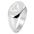 thumbnail image 1 of Tioneer Sterling Silver Feather Heart Engraved Oval Flat Top Polished Ring, 1 of 1
