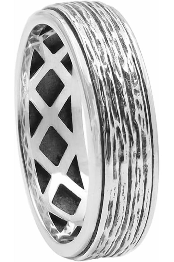 Sterling Silver Fidget Rings - Narrow Band , Anxiety Ring Women's and Men's US 6