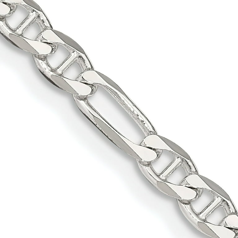 Sterling Silver Figaro Anchor Link Bracelet 7 Sterling Silver Figaro Anchor Link Bracelet 7