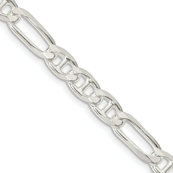 Sterling Silver Figaro Anchor Link Bracelet 8"