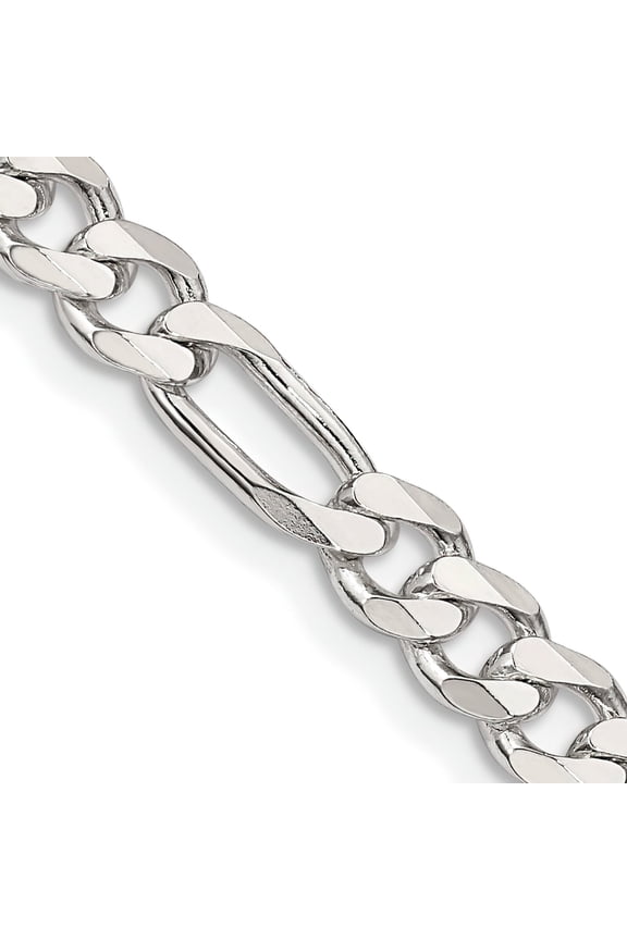 Sterling Silver Figaro Link Bracelet 8"