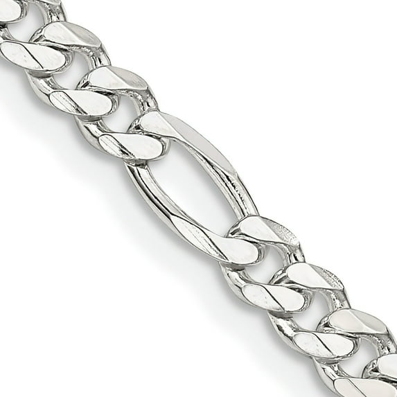 Sterling Silver Figaro Link Bracelet 9"