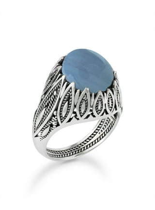 Blue lace agate rings sterling silver best sale