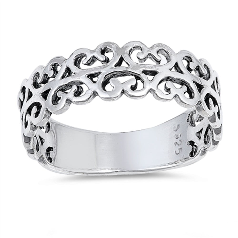 Sterling Silver Filigree Band Ring Walmart Business Supplies