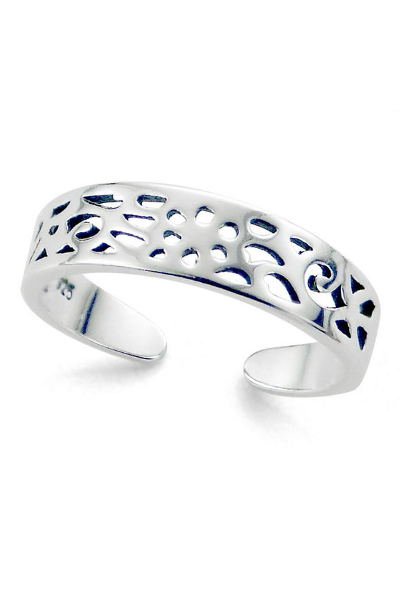 Sterling Silver Filigree Calypso Adjustable Toe Band Ring