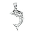 thumbnail image 1 of Sterling Silver Filigree Dolphin Pendant Ocean Beach Nautical Charm 925 Jewelry Female Unisex, 1 of 3