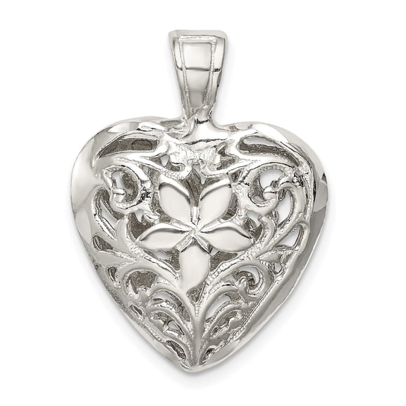 Sterling Silver Filigree Heart Charm