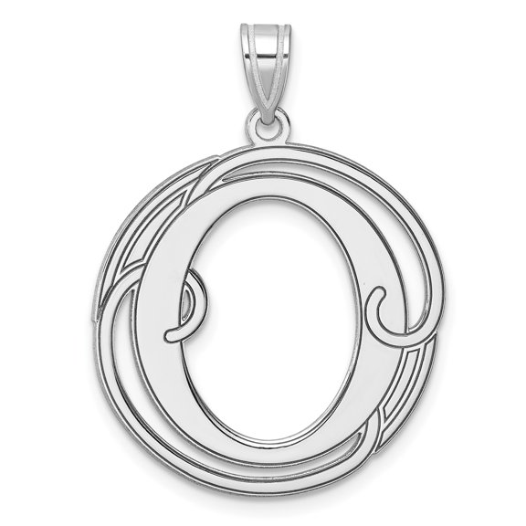 Sterling Silver Filigree Initial O Pendant for Women, Script Monogram Letter Charm, Dainty Personalized Necklace Accessory, 925 Silver Identity Symbol Jewelry