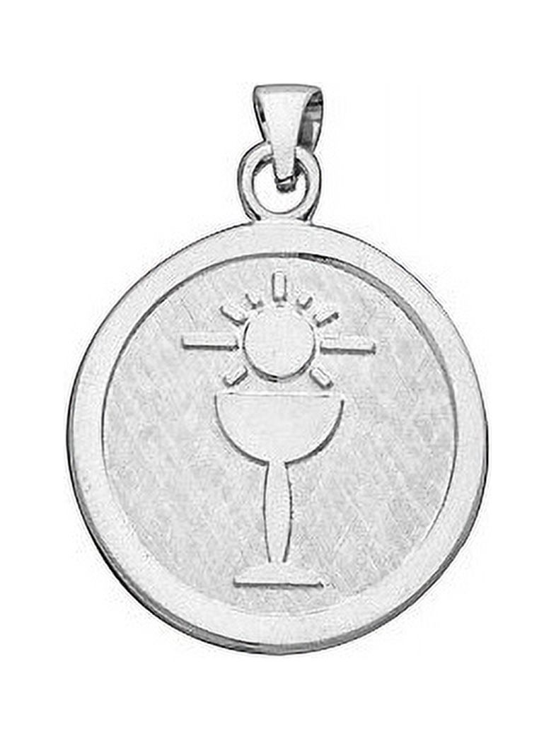 Sterling Silver First Holy Communion Religious Medal - 1 Inch X 1 Inch ...