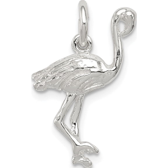 Sterling Silver Flamingo Charm Solid Casted Polished Sleek Brilliant Lustrous An unforgettable keepsake to treasure forever