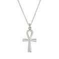 thumbnail image 1 of Sterling Silver Flat Ankh Pendant Necklace, 18", 1 of 3