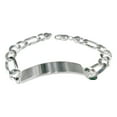 thumbnail image 1 of Sterling Silver Flat Diamond-Cut Figaro ID Bracelet Chain 8.5mm Solid 925 Italy 9" Jewelry Female, 1 of 5