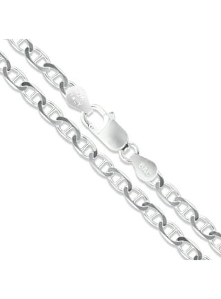 Saris and Things 925 Sterling Silver 6.6mm Curb Chain 22 Inch