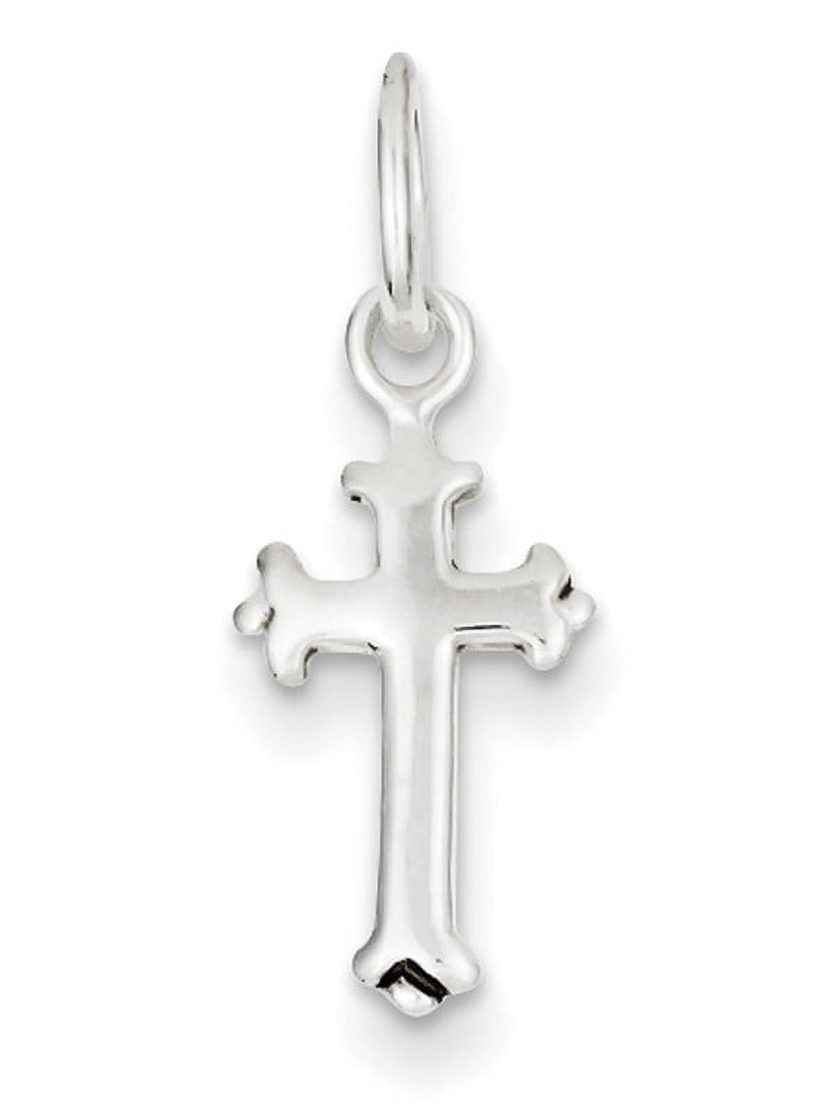 Sterling Silver Fleur De Lis Cross Charm QC1860