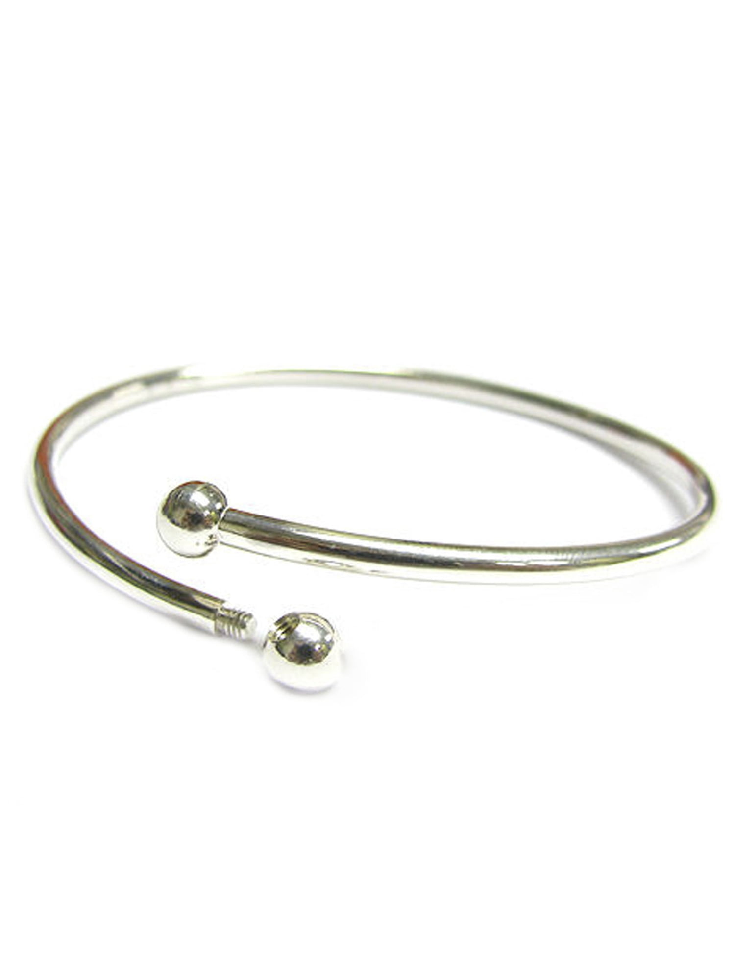 RUBYCA 20pcs Gold Tone Open Bangle Bracelets - Screw End Ball For DIY Charm Jewelry Making
