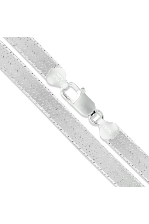 Sterling Silver Flexible Herringbone Necklace 5.5mm Solid 925 Italian Chain 16" Jewelry Female