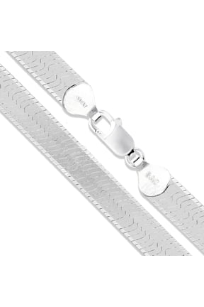 Sterling Silver Flexible Herringbone Necklace 7mm Solid 925 Italian Chain 18" Jewelry Female Unisex