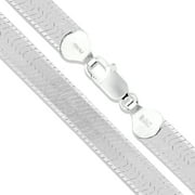 Sterling Silver Flexible Herringbone Necklace 7mm Solid 925 Italian Chain 22" Jewelry Female Unisex