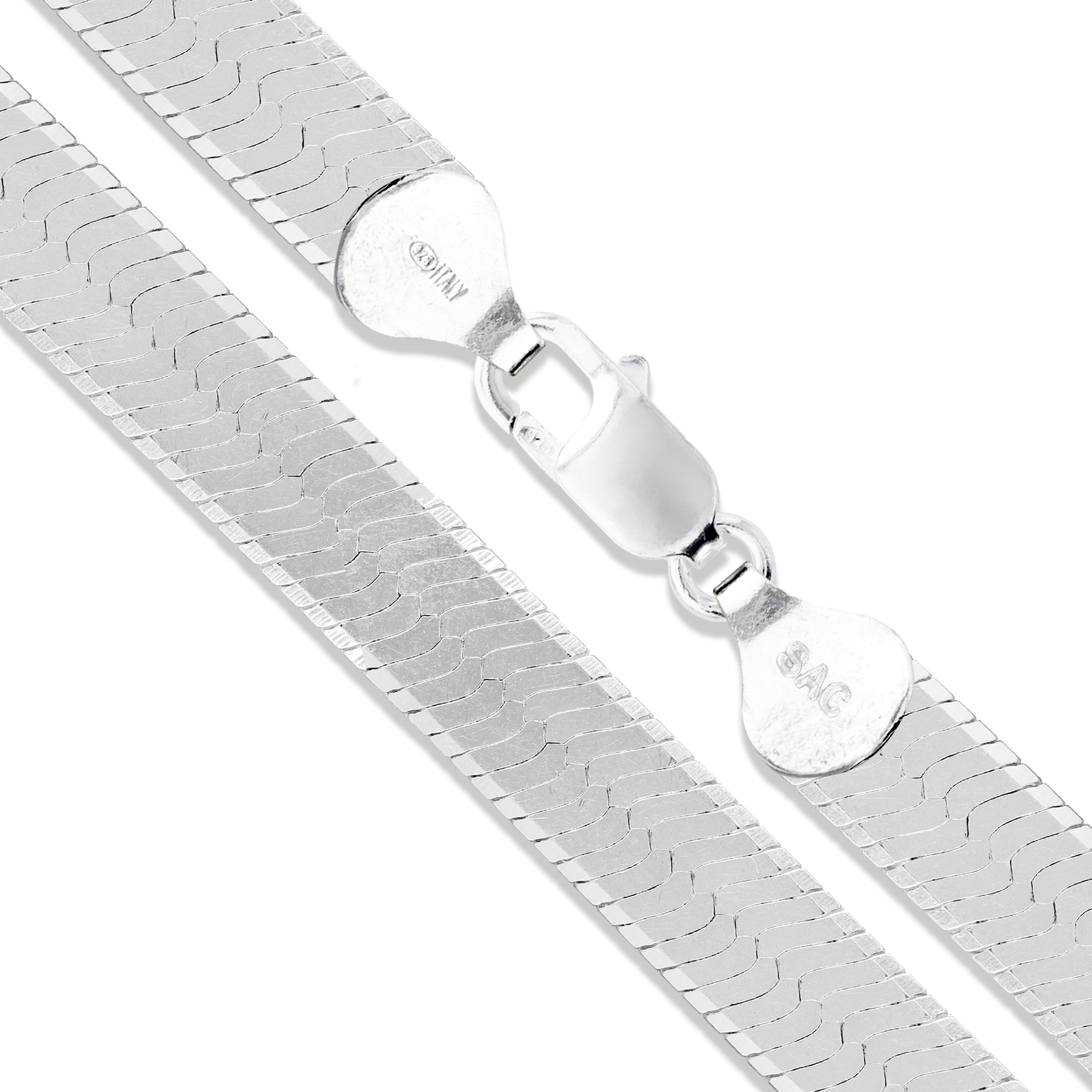 Sterling Silver Flexible Herringbone Necklace 7mm Solid 925 Italian Chain 24" Jewelry Female Unisex