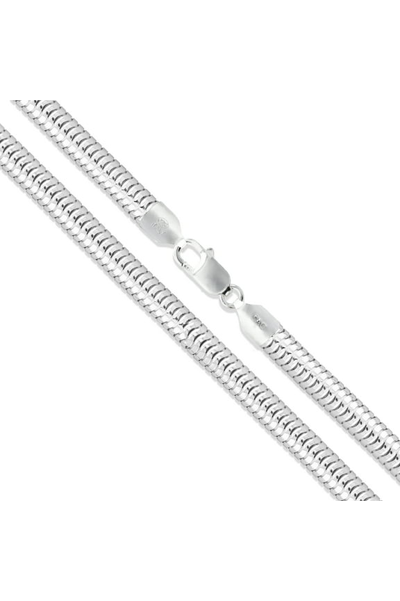 Sterling Silver Flexible Round Snake Chain 5mm 925 Italy Necklace 30" Jewelry Female Unisex