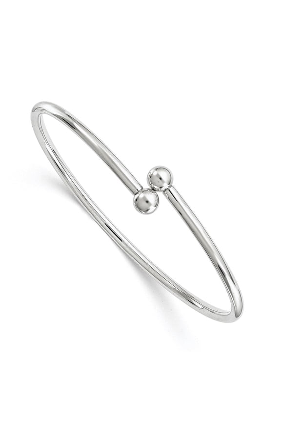 Sterling Silver Flexible w/6.0mm Threaded Ball Bangle