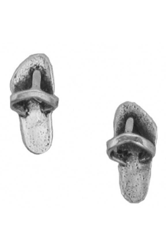 Sterling Silver Flip Flop Earrings with Stainless Steel Hypoallergenic Posts and Backs Item #2528