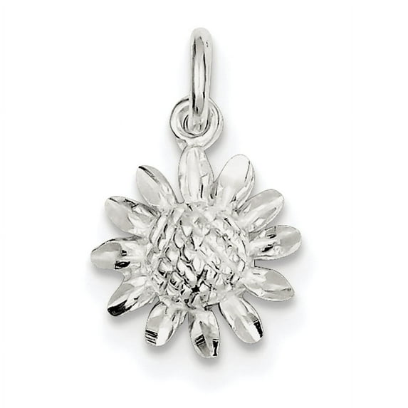 925 Sterling Silver Solid Polished Floral Charm Pendant Necklace Measures 21x14mm Wide - Bead Charm for Women