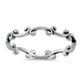 thumbnail image 1 of Sterling Silver Floral Filigree Band Ring Size 9, 1 of 3
