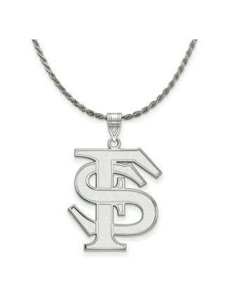 Sterling Silver Louisiana State Xs (Tiny) 'LSU' Necklace - 20 inch by The Black Bow Jewelry Co.