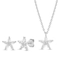 thumbnail image 1 of Sterling Silver Flower CZ Necklace/Earrings Set, 1 of 3