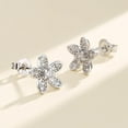 thumbnail image 1 of Sterling Silver Flower Stud Earrings with Swarovski Crystal, 1 of 1