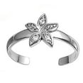 thumbnail image 1 of Sterling Silver Flower Toe Ring Adjustable Midi Band .925 New Jewelry Female Unisex, 1 of 4