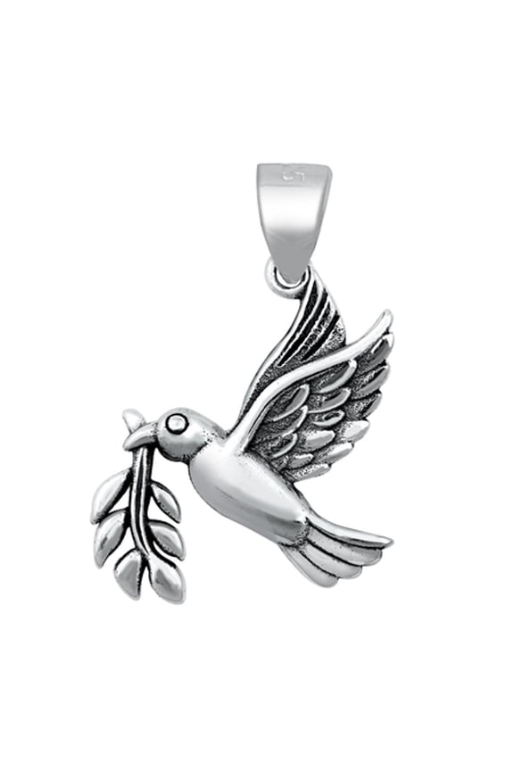 Sterling Silver Flying Dove Pendant Wing Animal Leaf Branch Nature Charm 925 New Jewelry Female