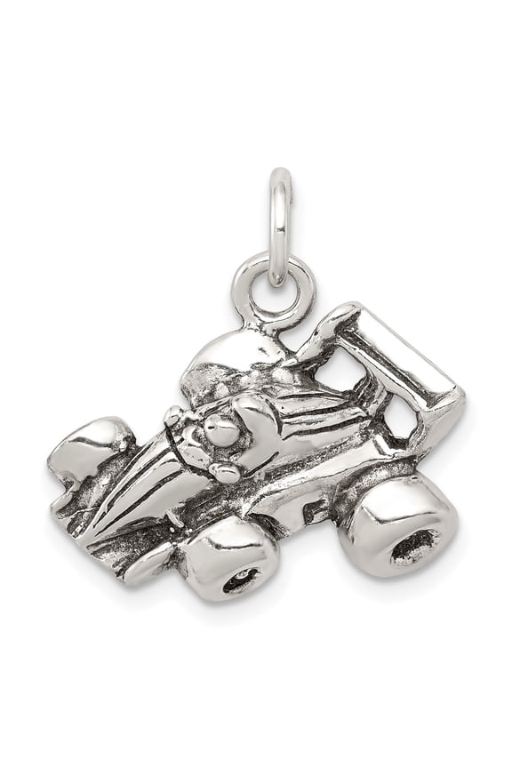 Sterling Silver Formula 1 Car Pendant for Men and Unisex, Motorsport Charm Necklace, Auto Racing Jewelry Symbolizing Speed and Passion for Automotive Sports