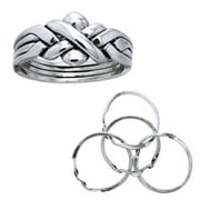 SILVER INSANITY Sterling Silver Four Band X Weave Puzzle Ring