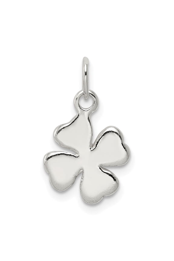 925 Sterling Silver Four-Leaf Clover Pendant Charm, Polished Lucky Clover for Women