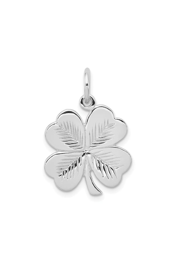 Sterling Silver Four Leaf Clover Pendant Necklace for Women or Unisex Wear, Irish Good Luck Charm Jewelry with Symbolic Design for Positivity and St Patrick Day