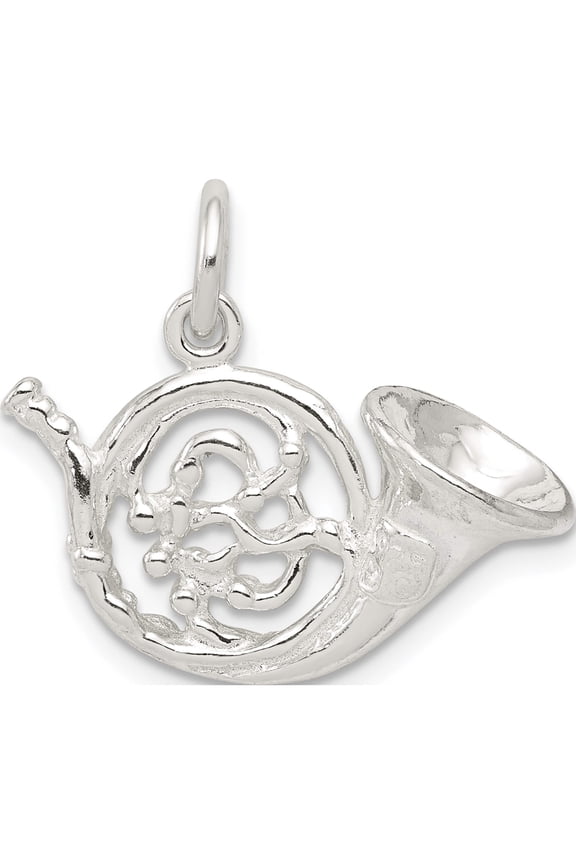 Sterling Silver French Horn Charm (15 X 22) Made In United States qc779