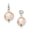 thumbnail image 1 of Sterling Silver Freshwater Cultured Cream Color Pearl and Bead Hoop Earrings, 1 of 3